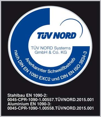 TÜV NORD Zertifikat und DIN EN 1090 Qualifikation